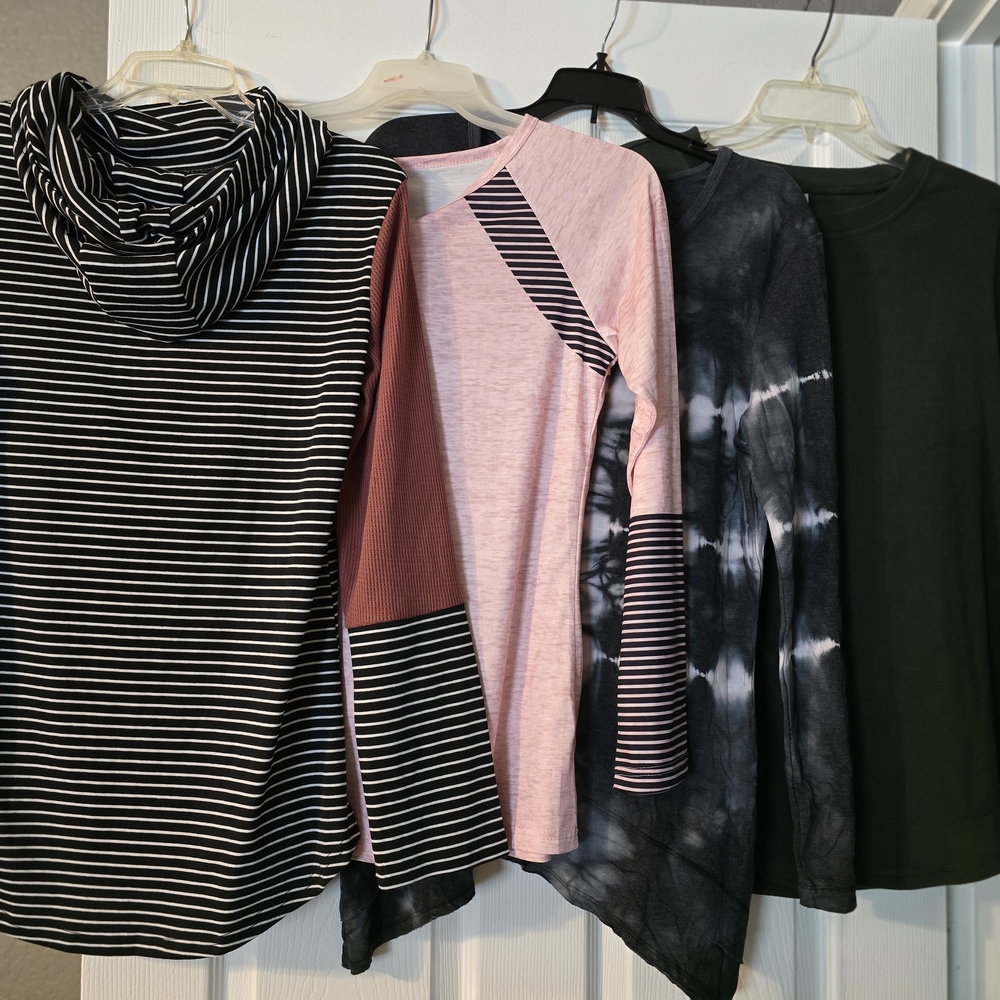 Striped and Tie-Dye Long Sleeve Tops